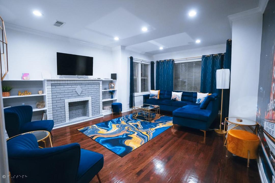 The Blue Golden Luxury Modern 3- Bedroom Apartment In Chicago Ngoại thất bức ảnh